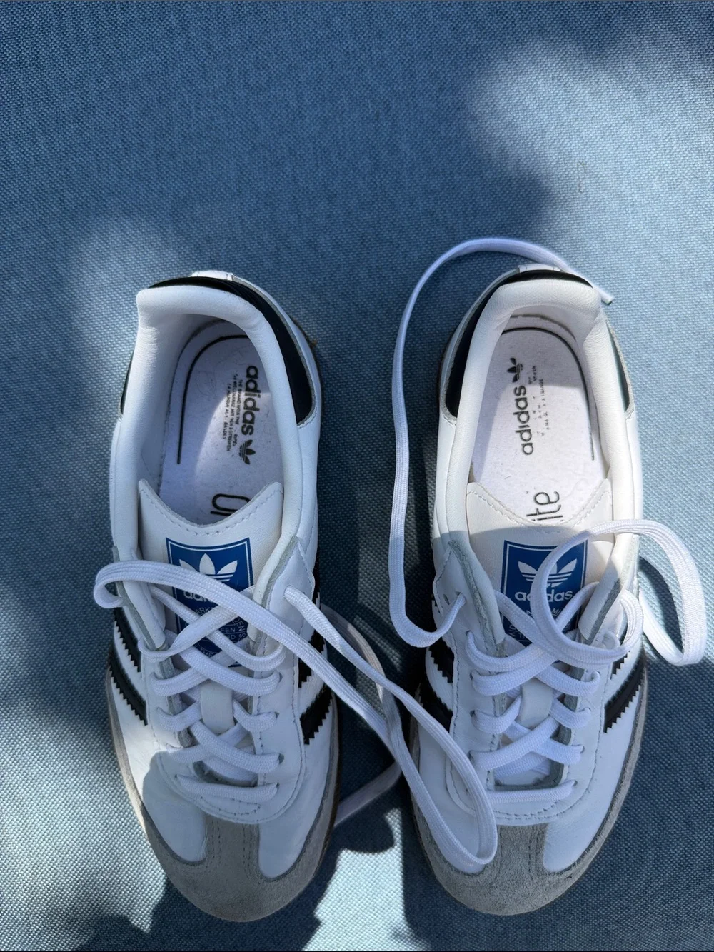 adidas Kids Samba Sneakers - White Black with Gum Sole